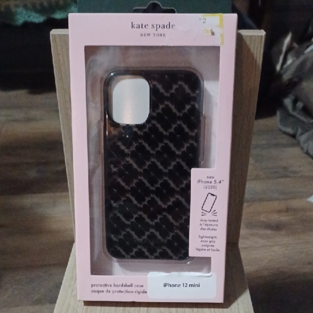 NEW Kate Spade Black Patterned iPhone 12 Mini Case